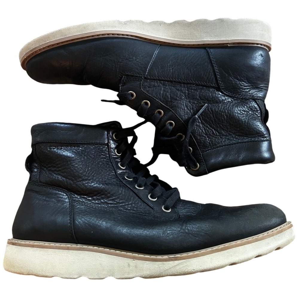 Cole Haan Zerogrand Black Leather Wedge‎ Boots Men's 11